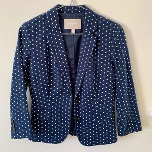 Navy and White Polka Dot Blazer